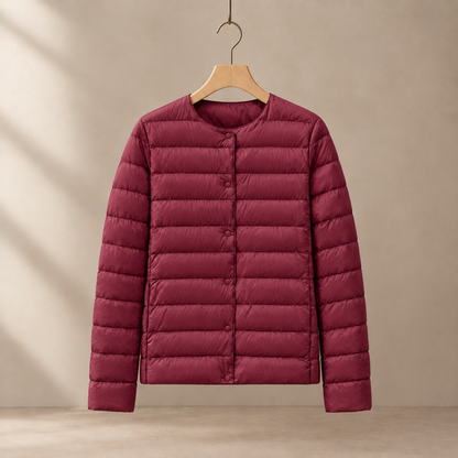 Women’s Slim Quilted Down Snap Jacket