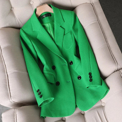 Women’s Shaped Fit Plaid Button Blazer