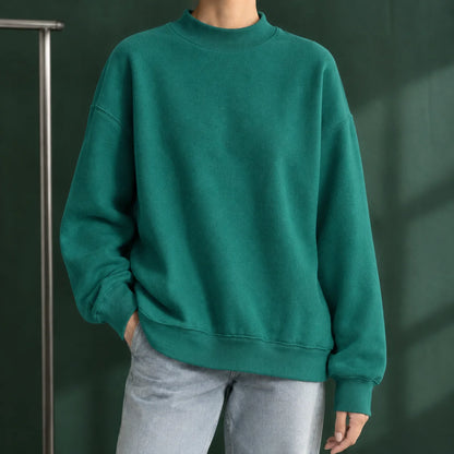 Women’s Relaxed Mock Neck Ribbed Knit Sweater