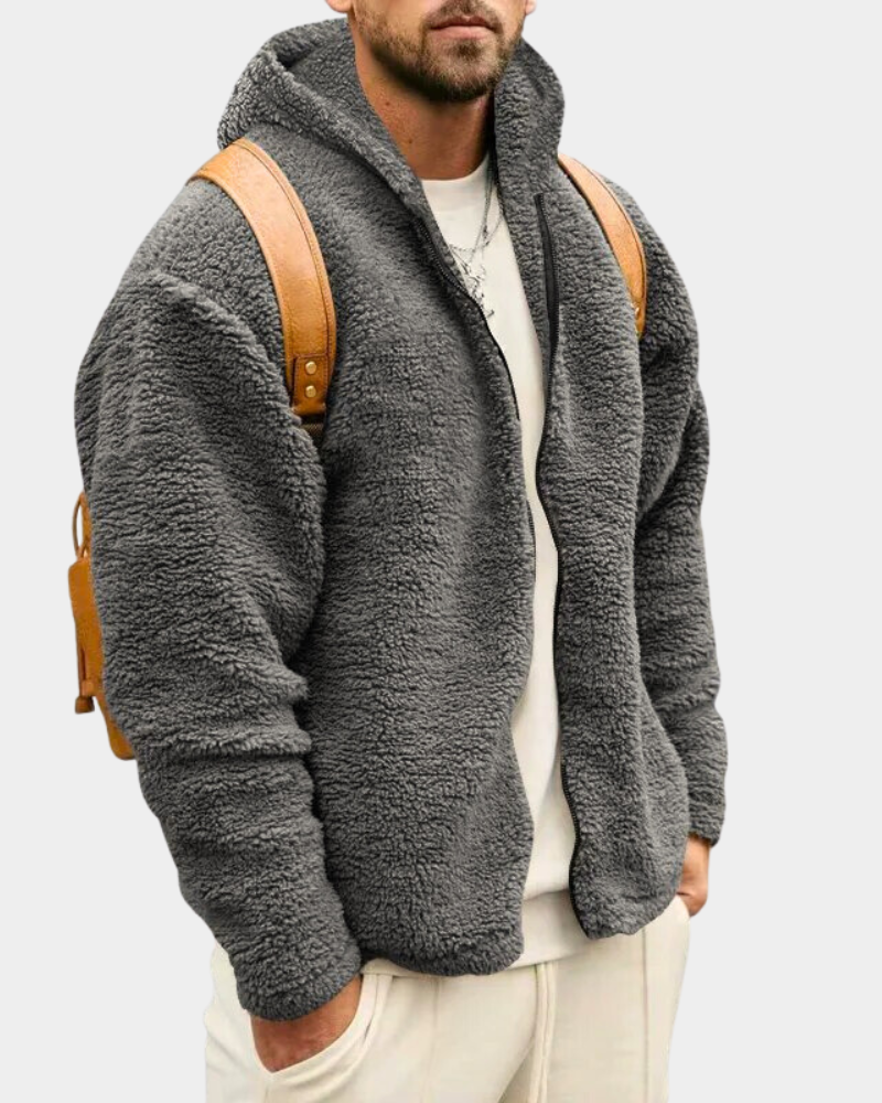 Men’s High-Pile Hooded Winter Jacket
