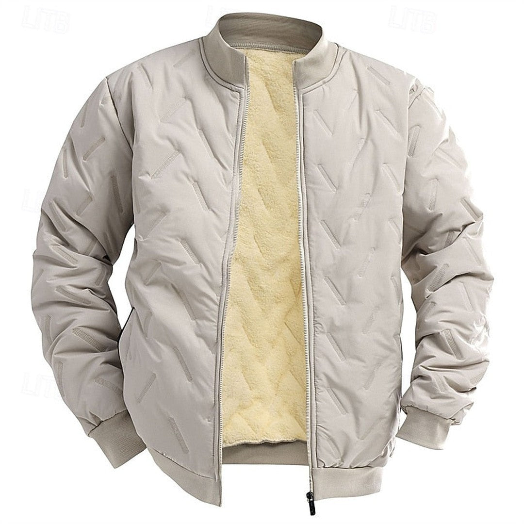 Men’s Textured Quilted Ribbed Bomber Jacket