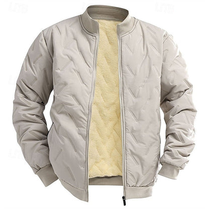 Men’s Textured Quilted Ribbed Bomber Jacket