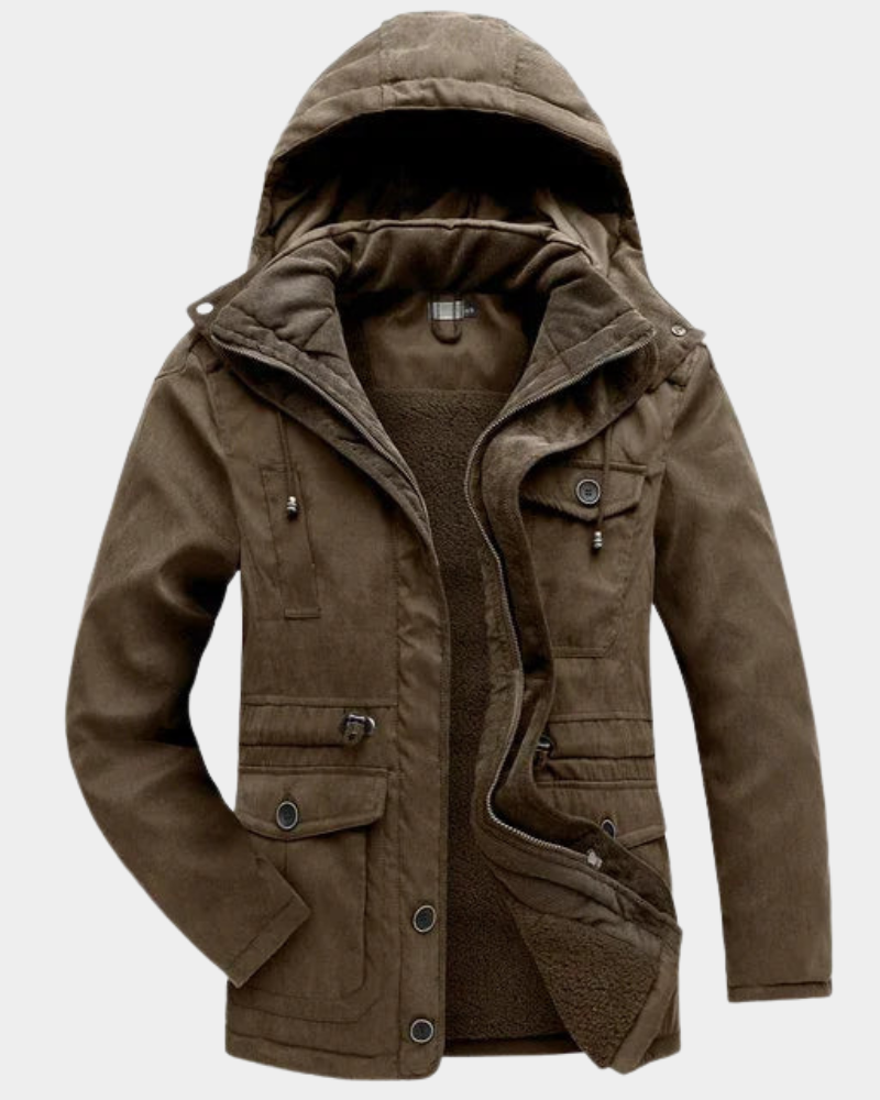 Men’s Detachable-Hood Waterproof Winter Parka