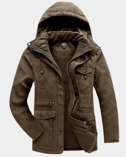 Men’s Detachable-Hood Waterproof Winter Parka