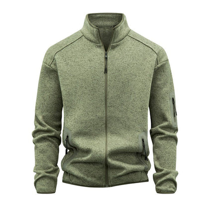 Men’s Heathered Lightweight Stand-Collar Zip Jacket