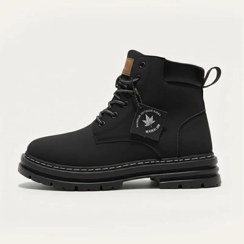 Men’s Fur-Lined Winter Snow Boots with Chunky Lug Sole