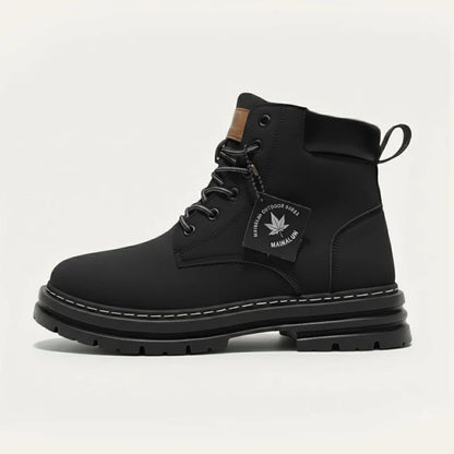 Men’s Fur-Lined Winter Snow Boots with Chunky Lug Sole