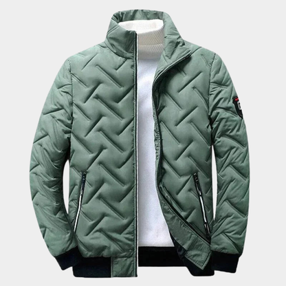 Chevron Quilted Padded Bomber Jacket