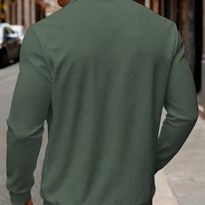 Men’s Textured Relaxed-Fit Lapel Button Jacket