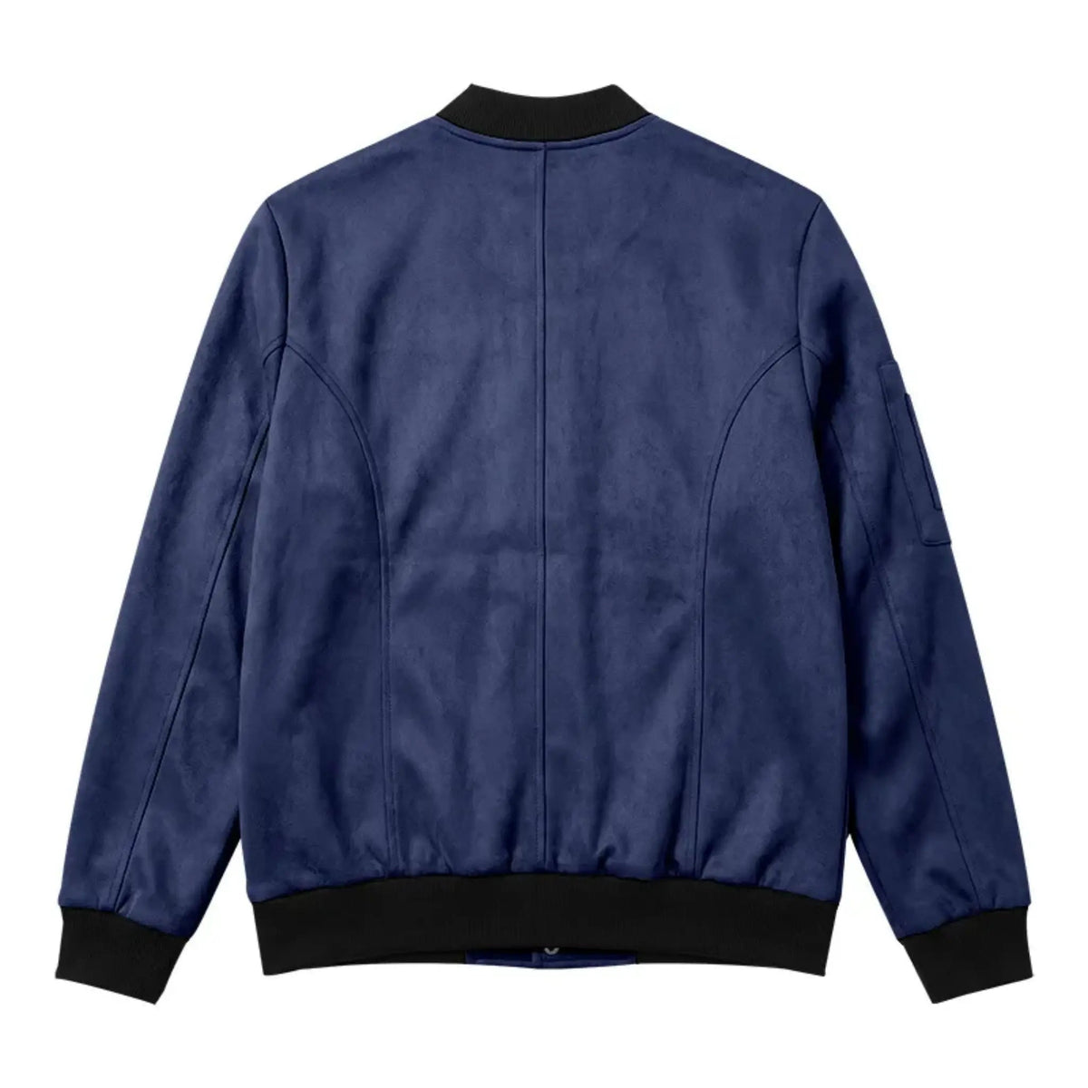 Men’s Suede-Texture Stand Collar Button-Up Jacket