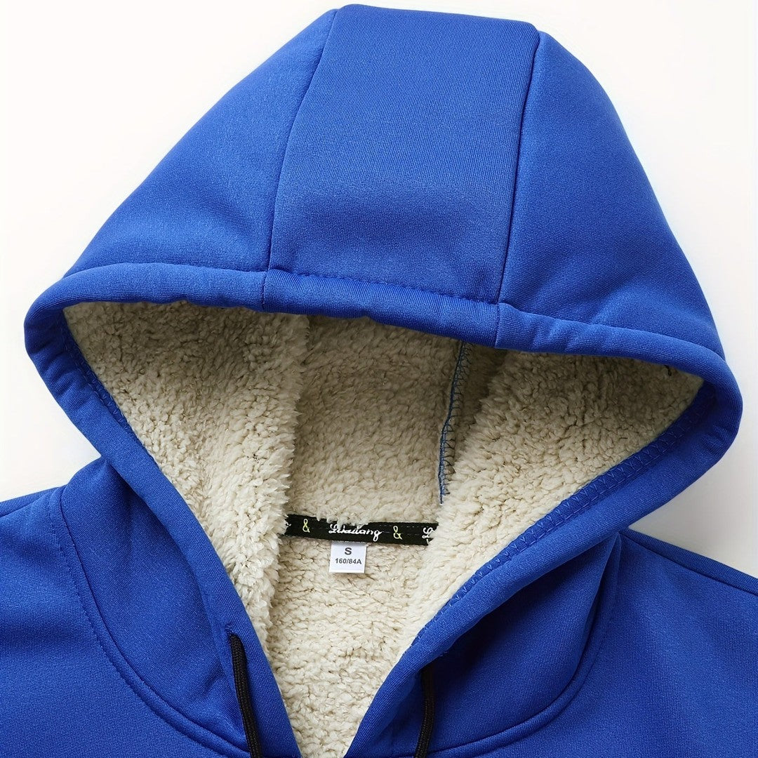 Men’s Plush-Lined Stretch Hooded Winter Jacket