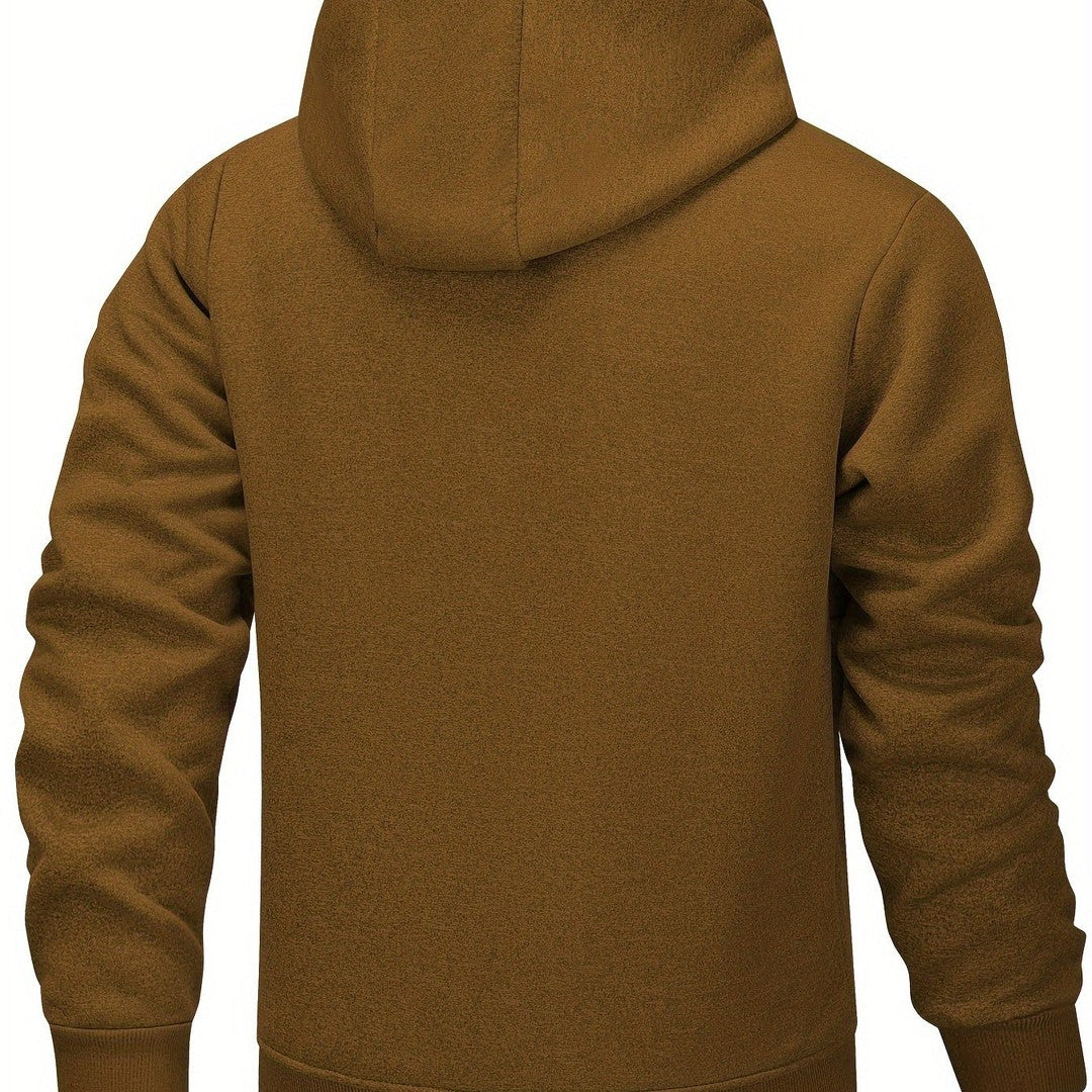 Men’s Plush-Lined Stretch Hooded Winter Jacket