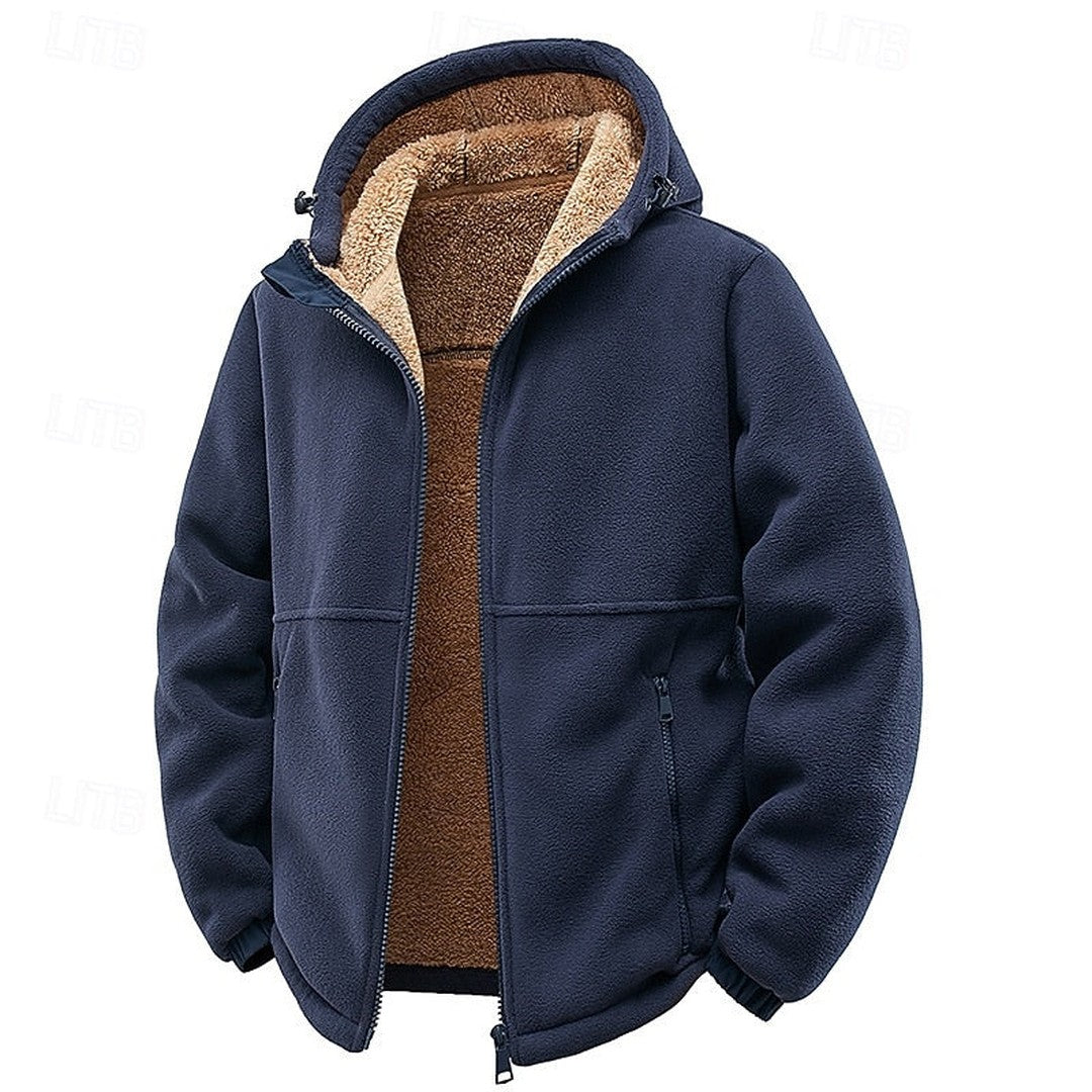 Men’s Plush-Lined Hooded Utility Zip Jacket