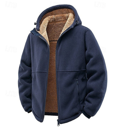 Men’s Plush-Lined Hooded Utility Zip Jacket