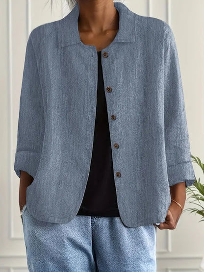 Women’s Relaxed Lightweight Jacket with Three-Quarter Sleeves