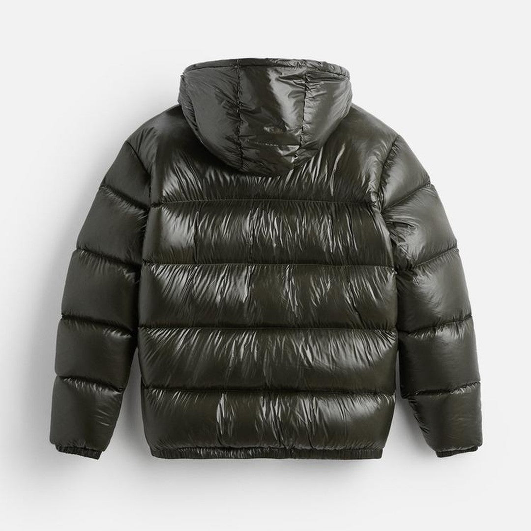 Men’s Lightweight Hooded Puffer Jacket with High Collar