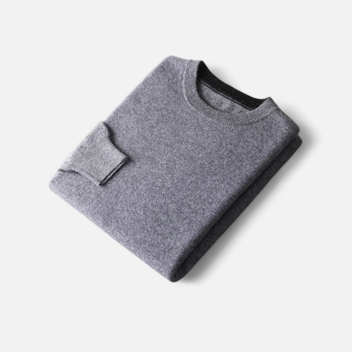 Men’s Soft Cashmere-Wool Relaxed Crew Neck Sweater