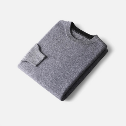 Men’s Soft Cashmere-Wool Relaxed Crew Neck Sweater