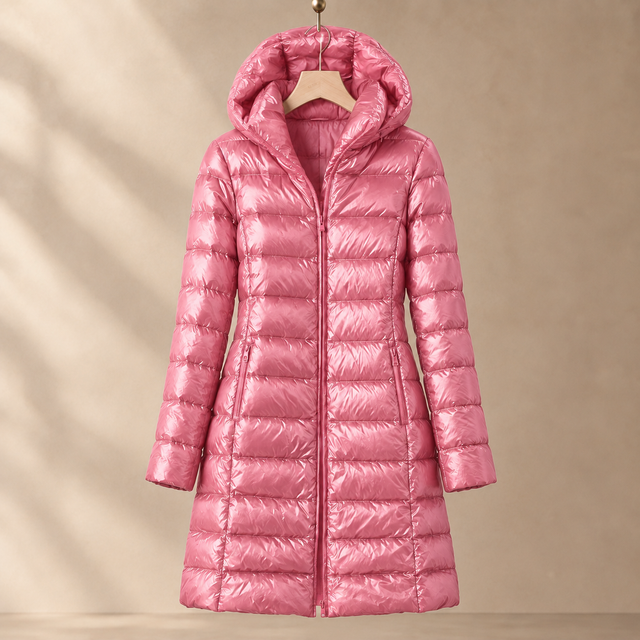 Women’s Quilted Cashmere and Duck Down Hooded Jacket