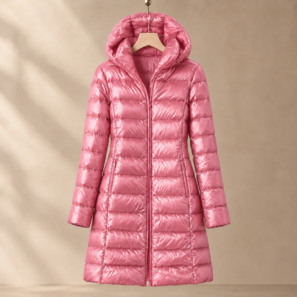 Women’s Quilted Cashmere and Duck Down Hooded Jacket