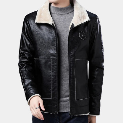 Men’s Insulated Padded Coat with Faux Fur Collar