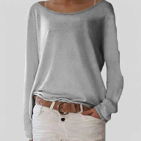 Women’s Lightweight Wide Neck Relaxed Draped Knit Sweater