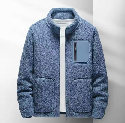 Men’s Plush Fleece High-Collar Zip Jacket