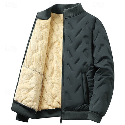 Men’s Textured Quilted Ribbed Bomber Jacket