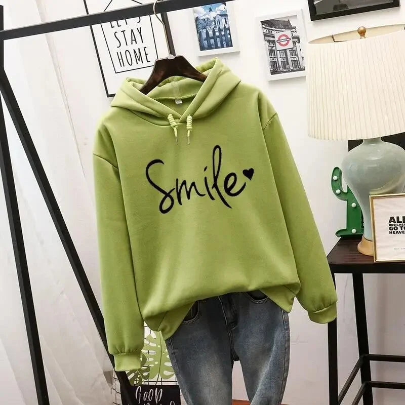 Women’s Relaxed Oversized Printed Pullover Hoodie with Drawstring Hood
