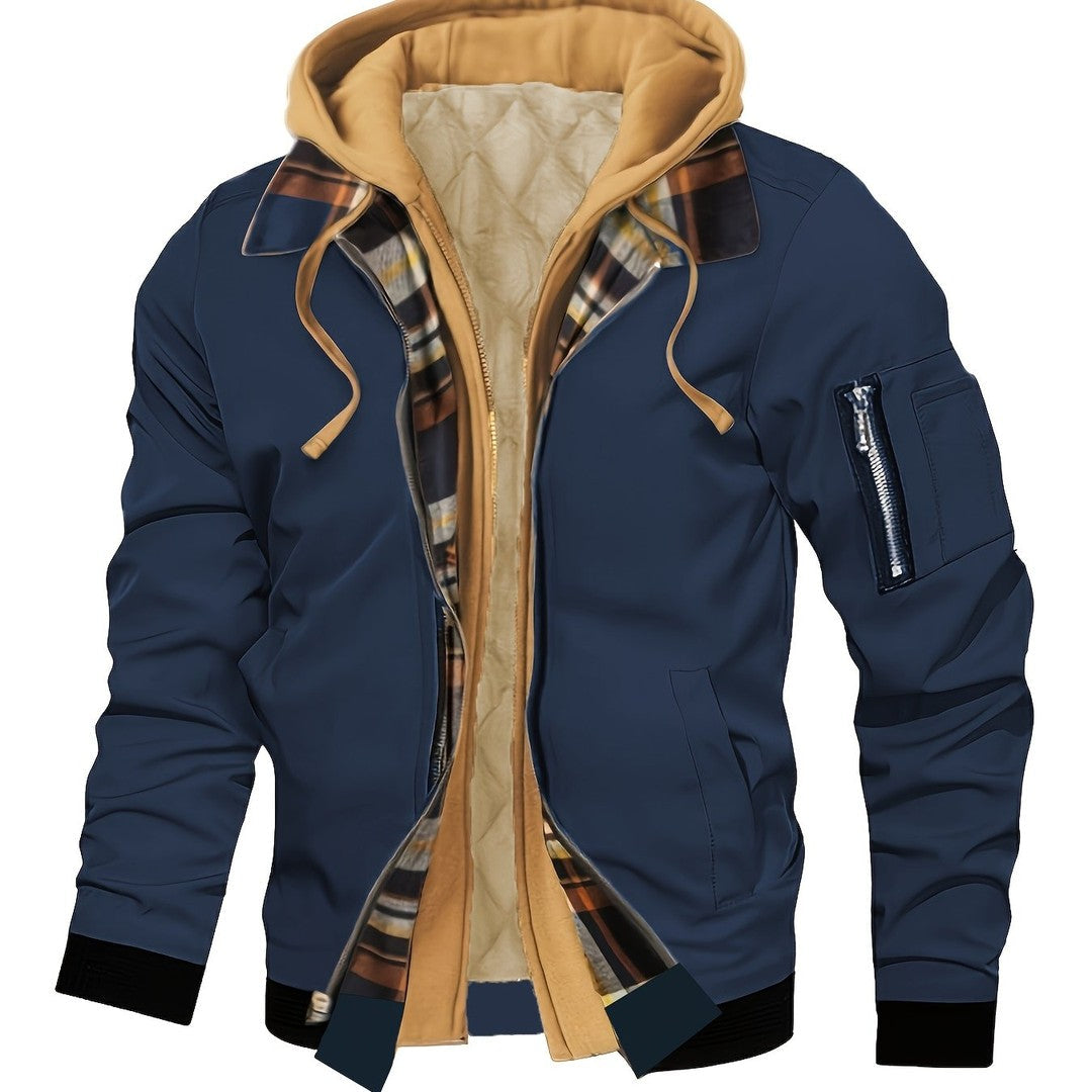 Men’s Warm-Lined Hooded Full-Zip Winter Jacket