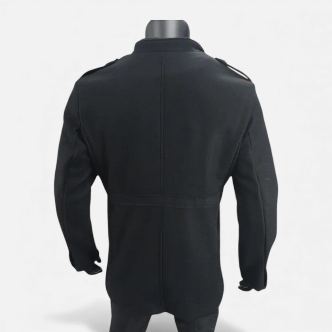 Men’s Textured Wool-Look Mid-Length Zip Coat