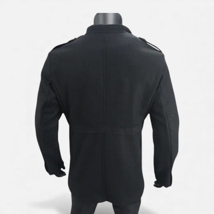 Men’s Textured Wool-Look Mid-Length Zip Coat