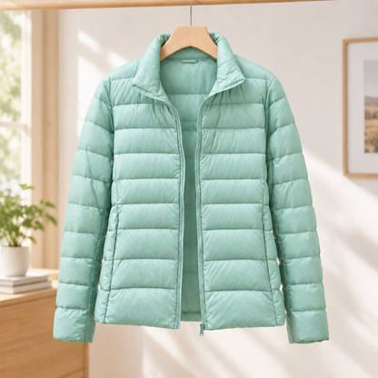 Women’s Quilted Cashmere-Filled Stand Collar Jacket