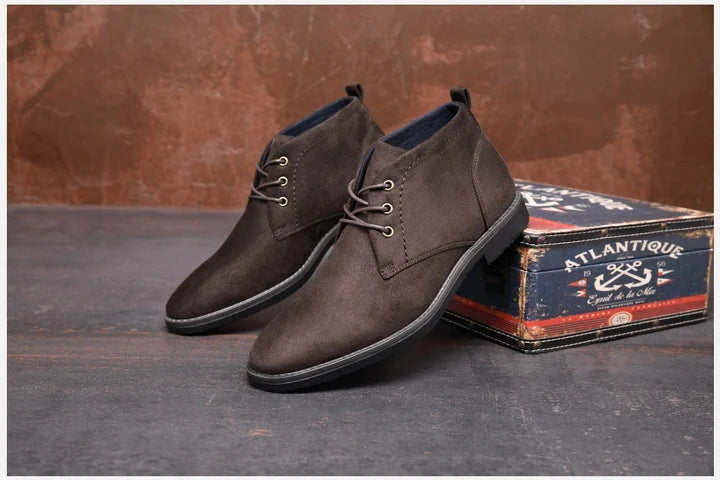 Men’s Elegant Microfiber Chukka Boots with Low Heel