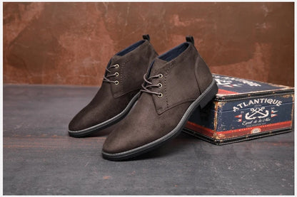 Men’s Elegant Microfiber Chukka Boots with Low Heel