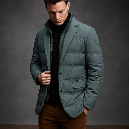 Men’s Quilted Down-Insulated Tailored Blazer