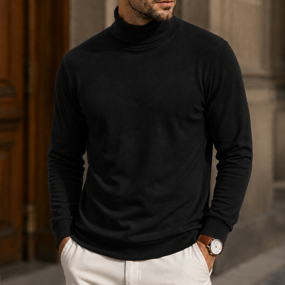 Men’s Slim-Fit High-Neck Knit Pullover