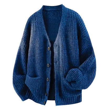Men’s Relaxed V-Neck Knit Cardigan