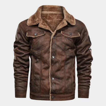 Men’s Sherpa-Lined Trucker Jacket with Warm Collar