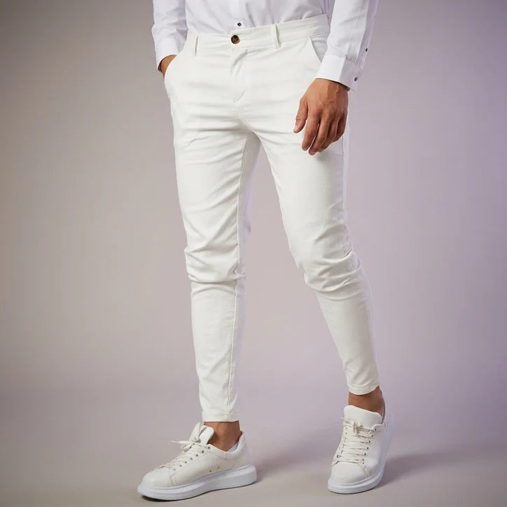 Men’s Slim-Fit Wool Blend Business Trousers