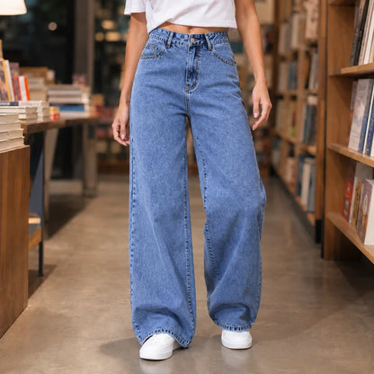 Women’s High-Rise Relaxed Wide-Leg Denim Jeans