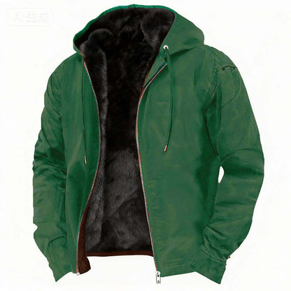 Men's Faux Fur-Lined Full-Zip Winter Coat