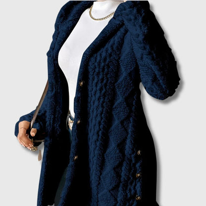 Women’s Soft Teddy Coat with Cozy Hood and Relaxed Fit