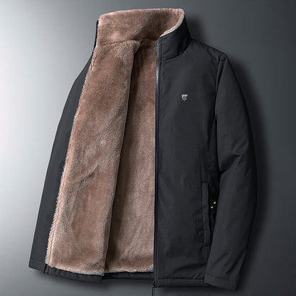 Men’s Longline Textured Wool-Look Notch-Lapel Coat
