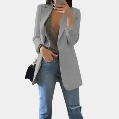 Women’s Longline Structured Blazer with Sleek Tailored Fit