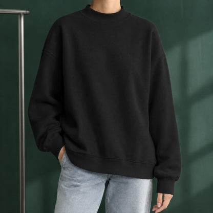 Women’s Relaxed Mock Neck Ribbed Knit Sweater