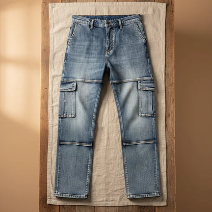 Men’s Utility Cargo Jeans with Reinforced Seams