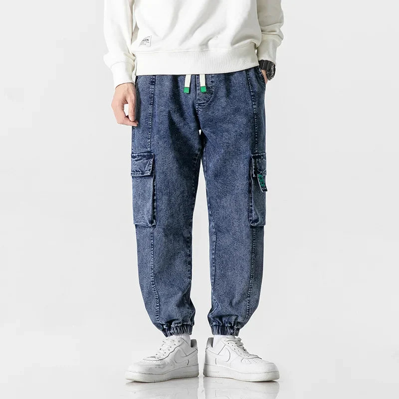 Men’s Organic Cotton Stretch Cargo Joggers with Cuffed Ankles