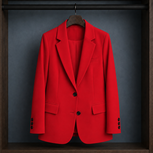 Women’s Structured Two-Button Blazer with Notched Lapels