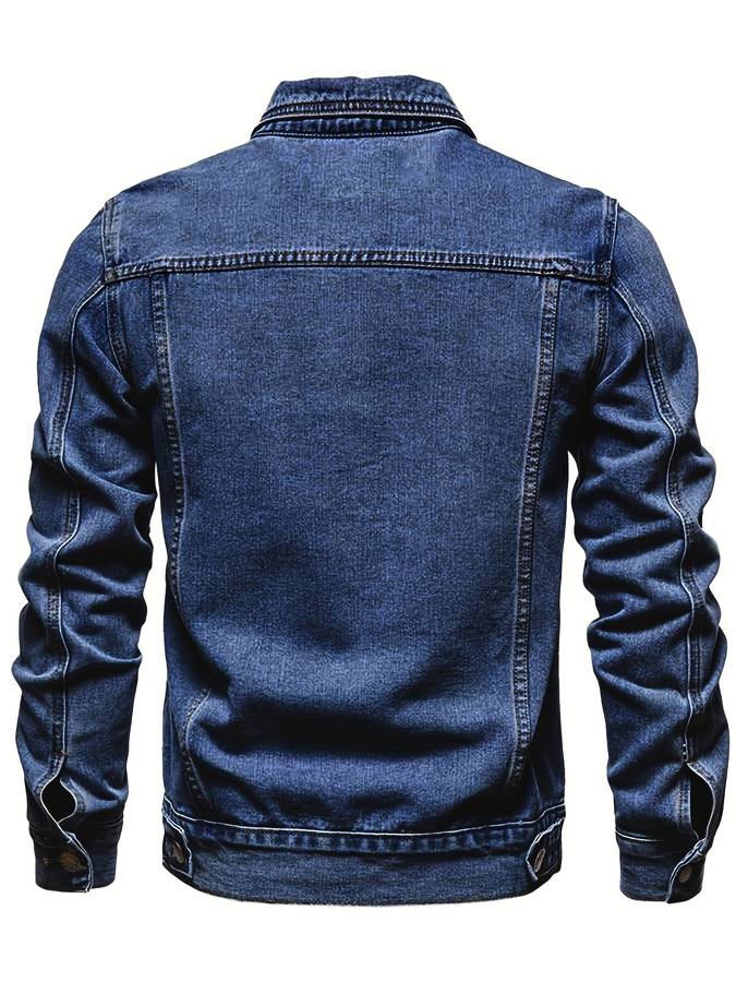 Men’s Stretch Denim Button-Front Jacket